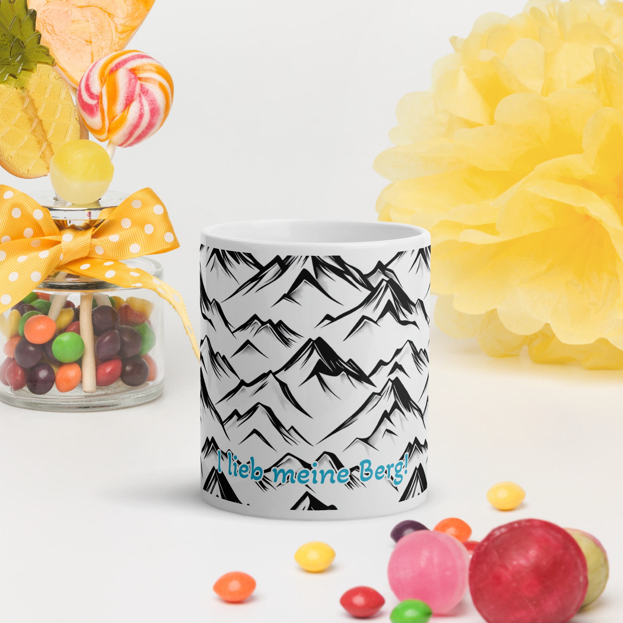 I lieb meine Berg! Becher weiß glänzend