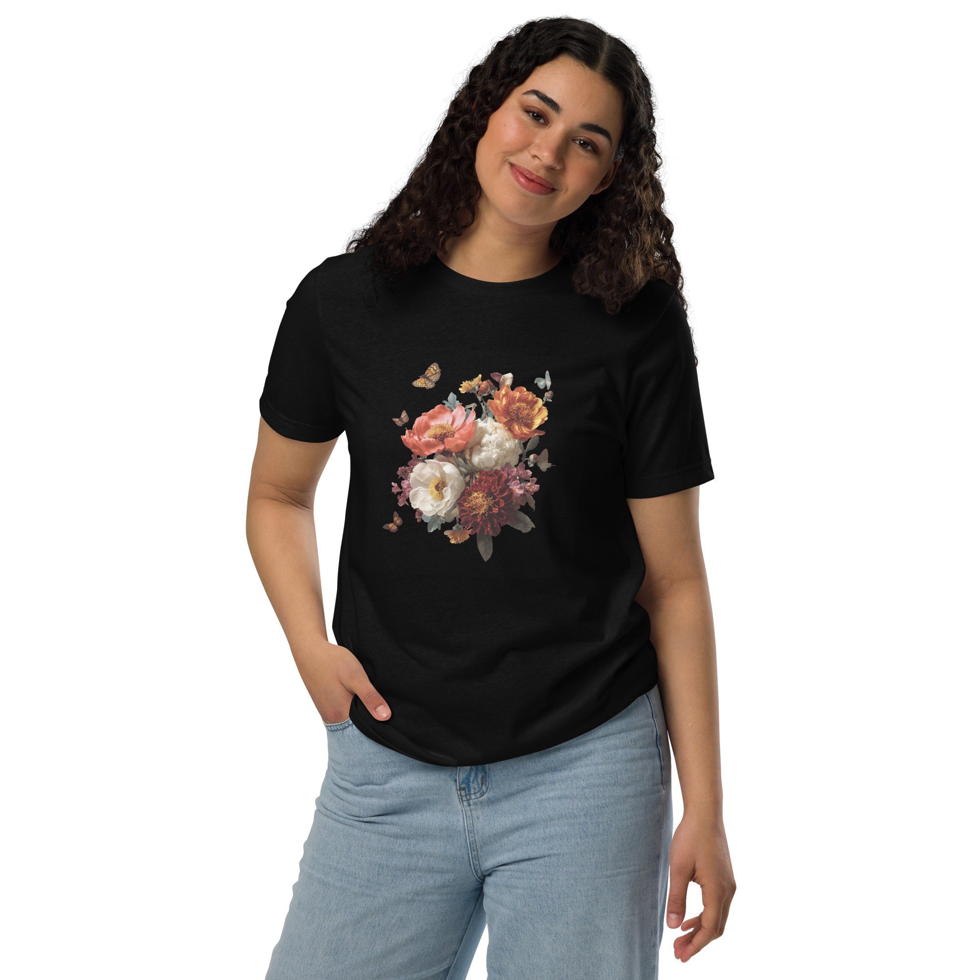 Butterfly Flower Essenzielles Unisex Bio-T-Shirt